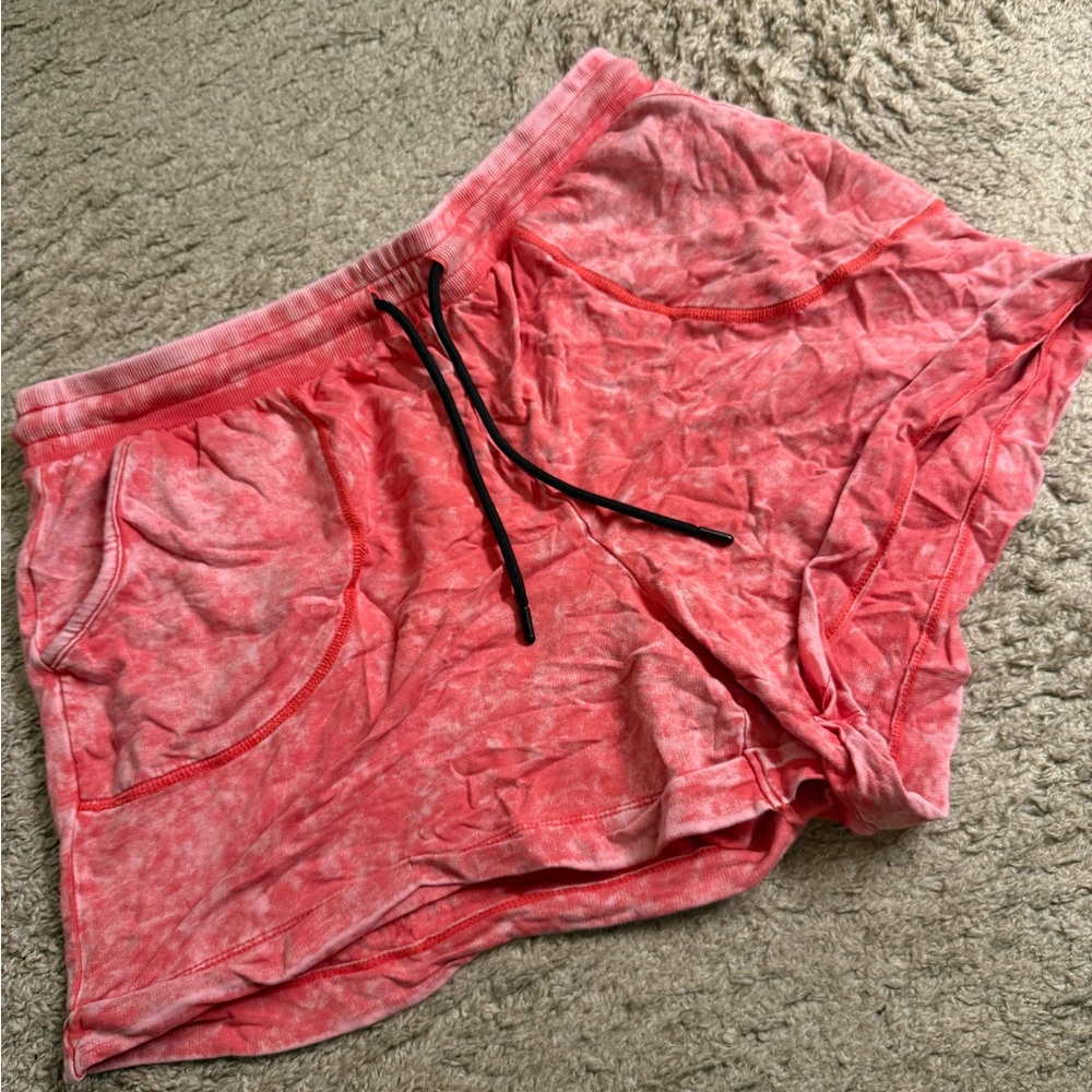 Torrid Pink Acid Wash Vintage Everyday Fleece Active Shorts - size 1
